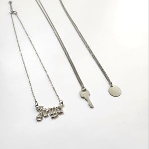 Silver Tone Necklace Set